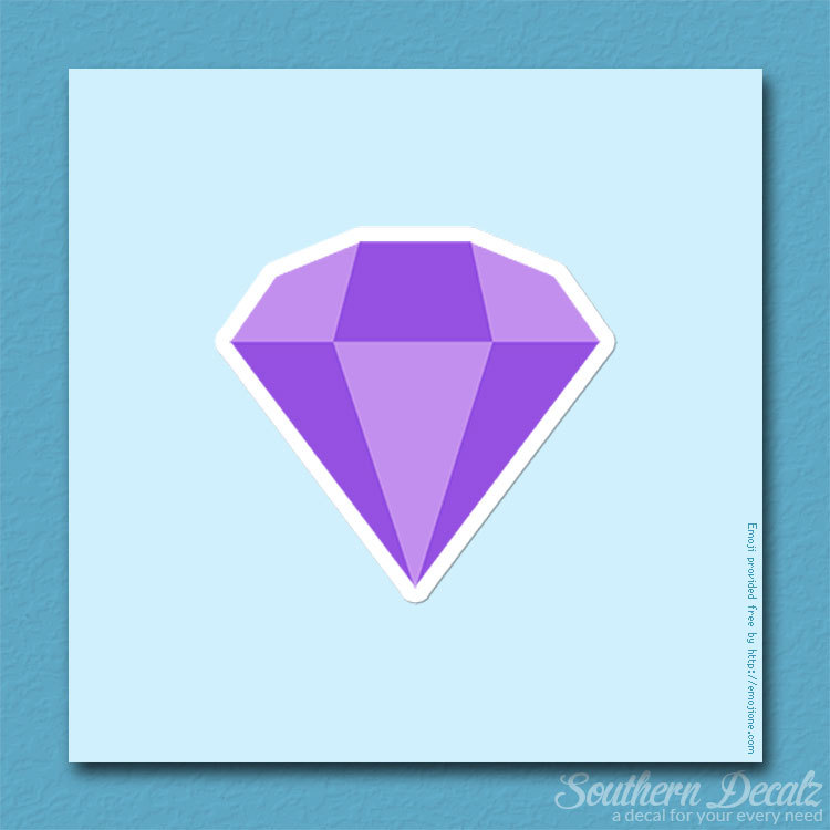 Purple Diamond Gem Emoji – Vinyl Decal Sticker – c185 – 4″ x 3.75″