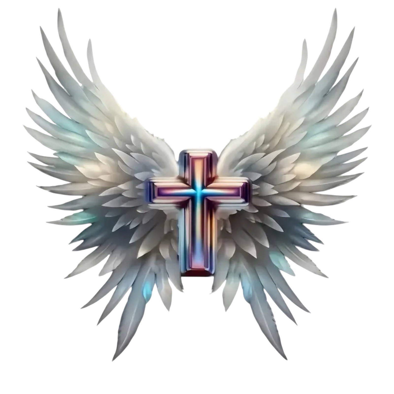 PRISM Cross Wings Angel Vinyl Decal Sticker 3” Christian Religious God Jesus