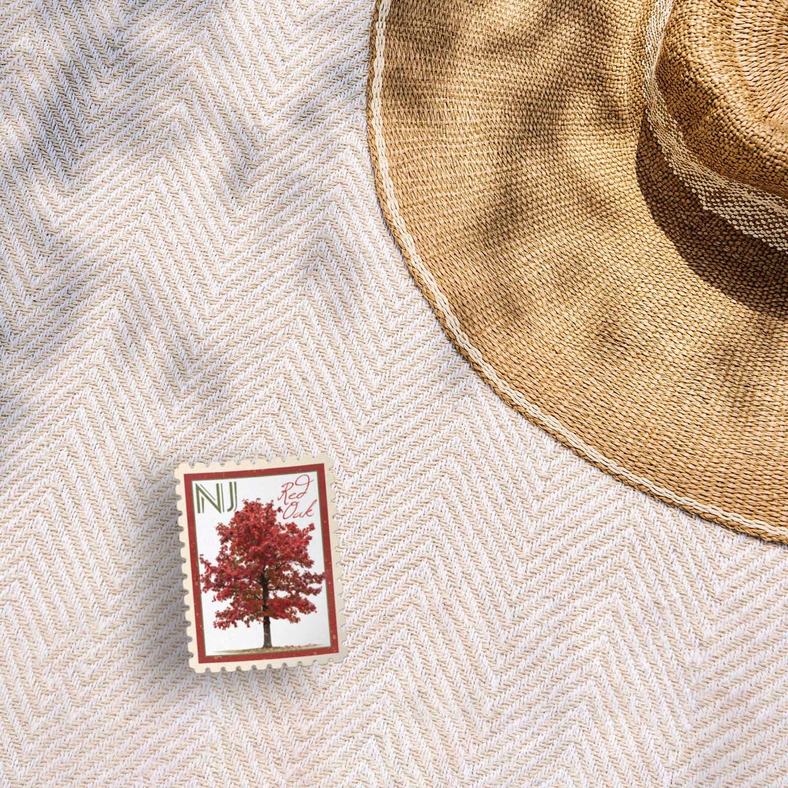 New Jersey State Tree Red Oak Sticker – NJ Vintage Stamp Decal