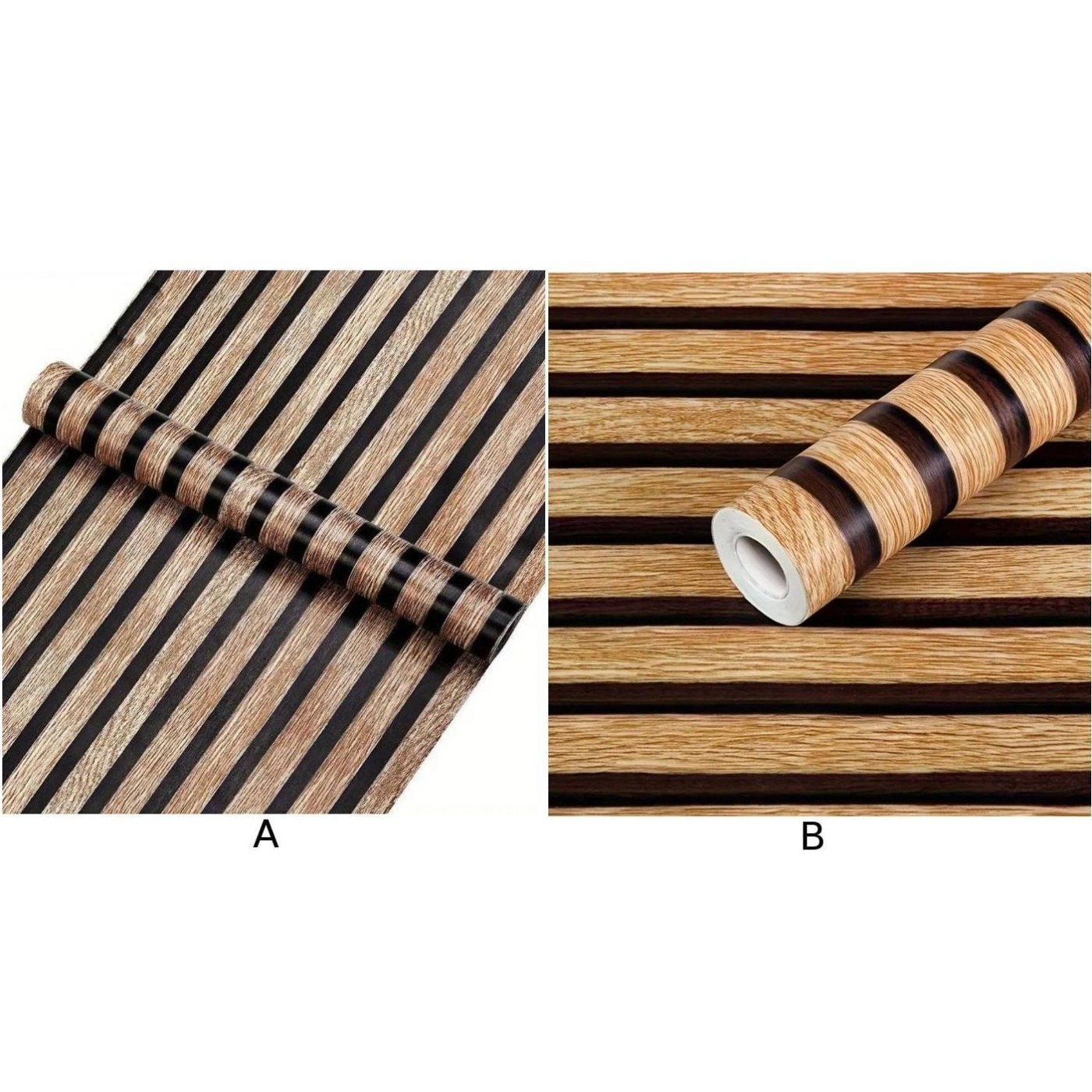 Sleek Imitation Wood Grain Design in 45CM Waterproof PVC Wall Stickers