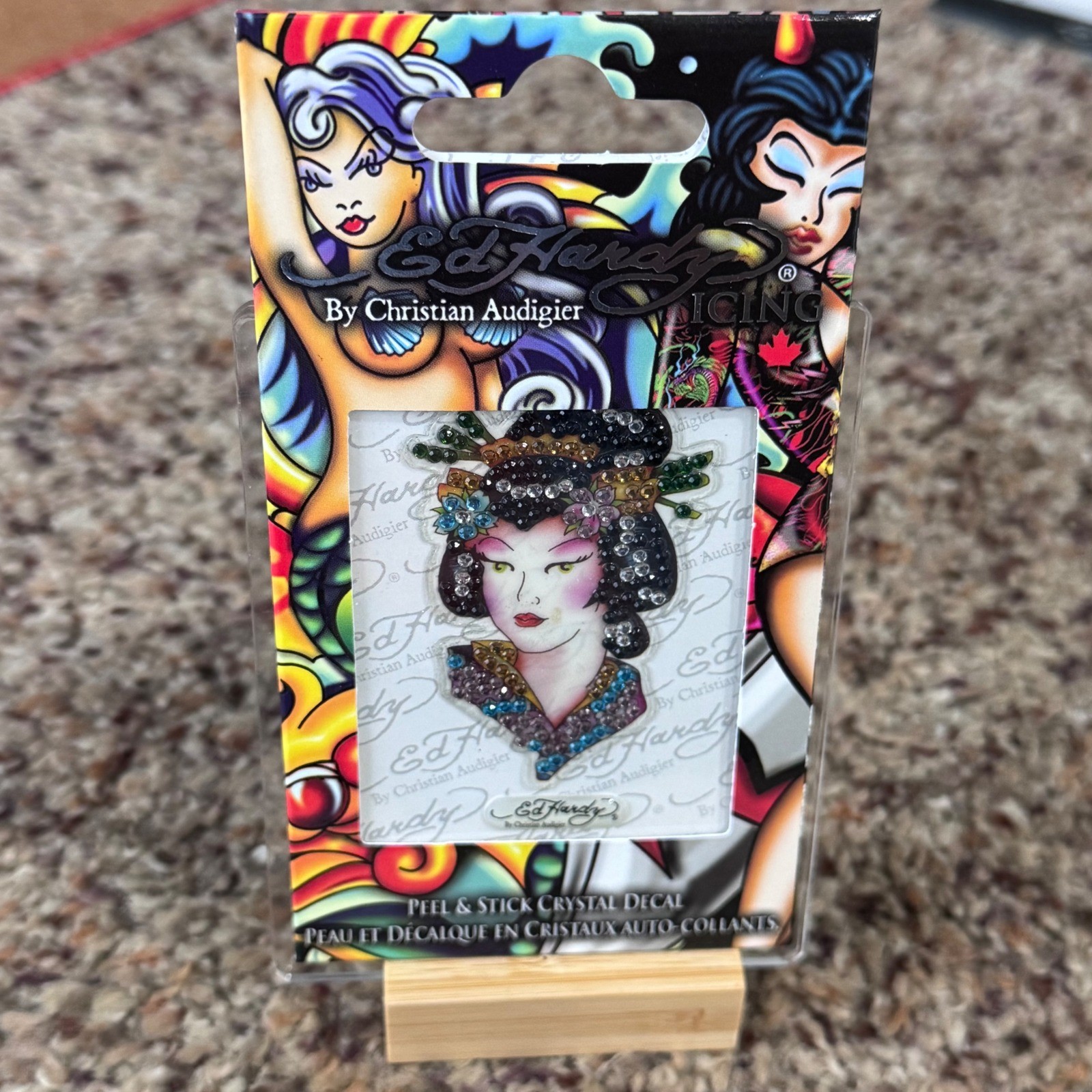 Ed Hardy By Christian Audigier Peel Stick Crystal Decal Geisha Face Japan Tattoo