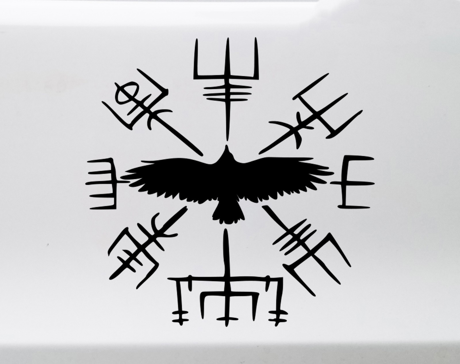 Vegvisir Raven V4 Vinyl Decal Viking Compass Norse Mythology Nordic Pagan Symbol