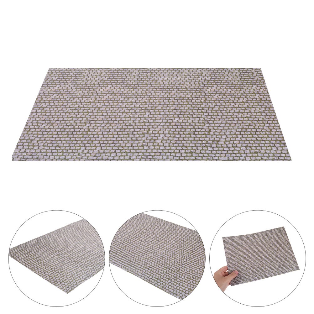 4 Pcs Simulated Brick Stickers Model Making Texture Sheet Road Surface