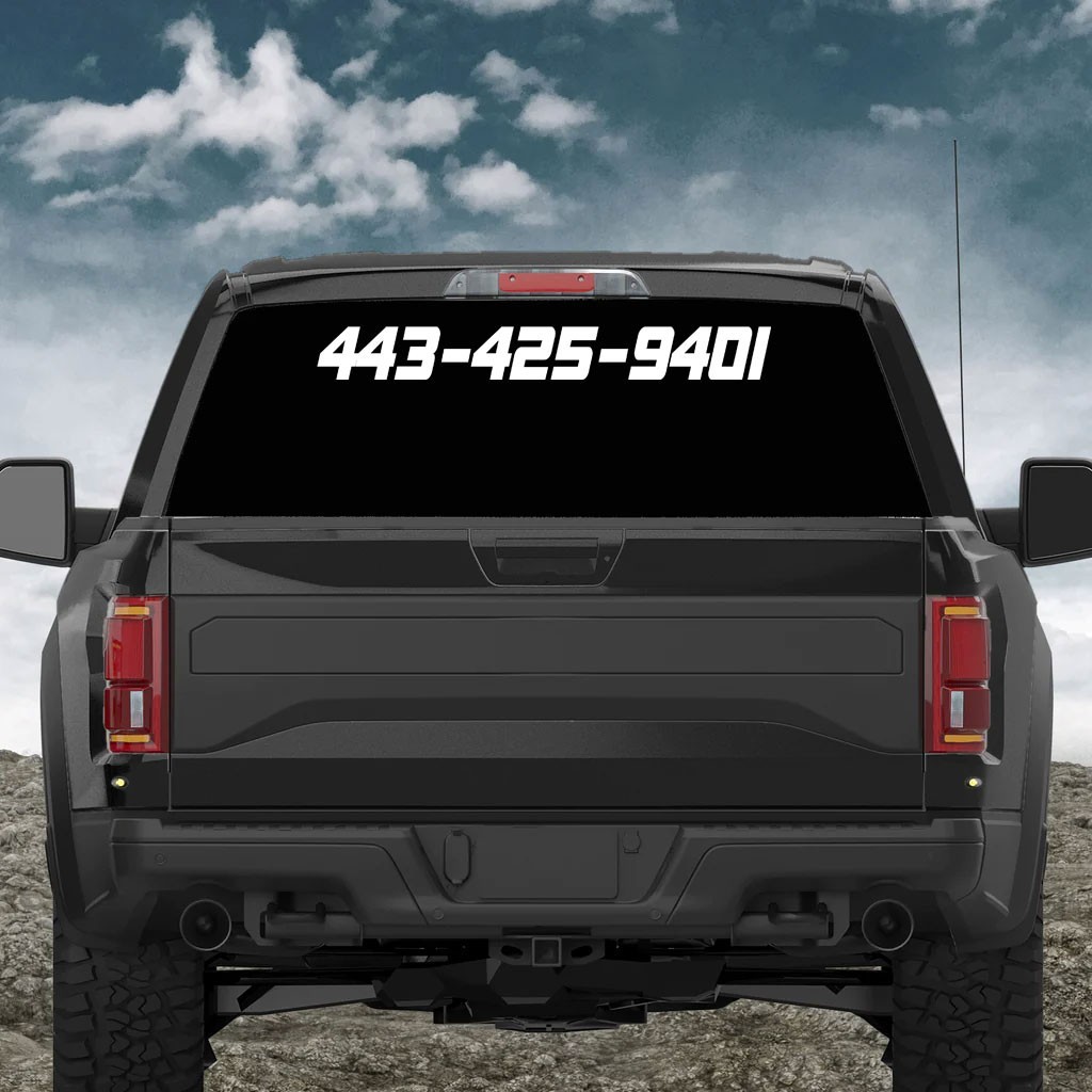 Custom Phone Number for Business Truck Decal