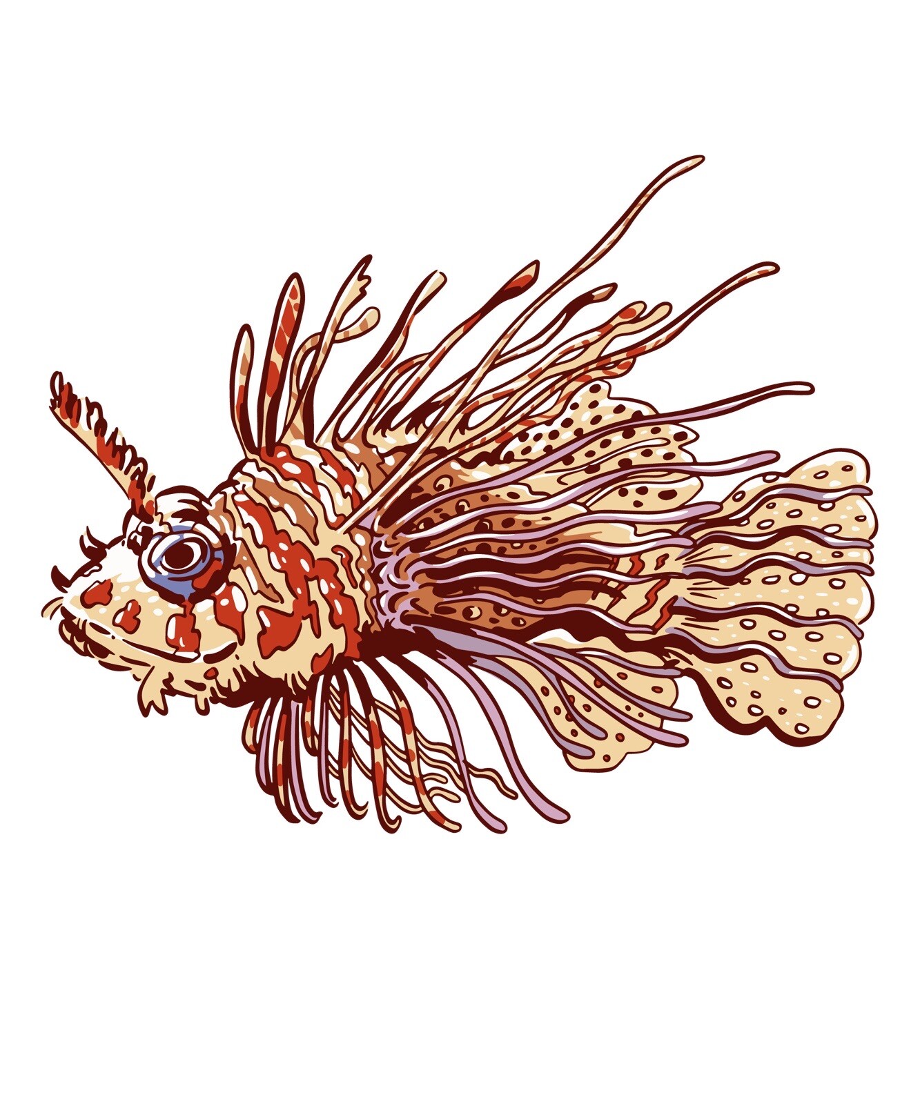 4” Lion Fish Sticker Ocean Life Marine Saltwater Aquarium Hobby Predator
