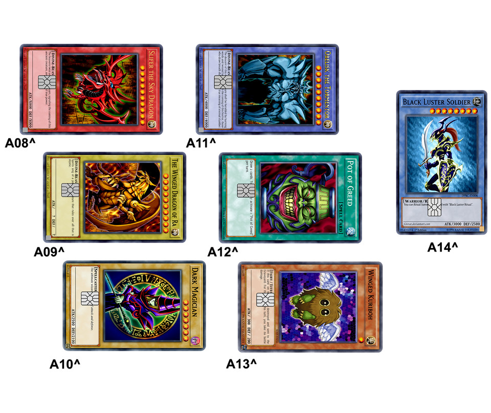 Yuh-gii-oh Card Collection Credit Card Skin / Wrap Decal Pre-Cut Sticker