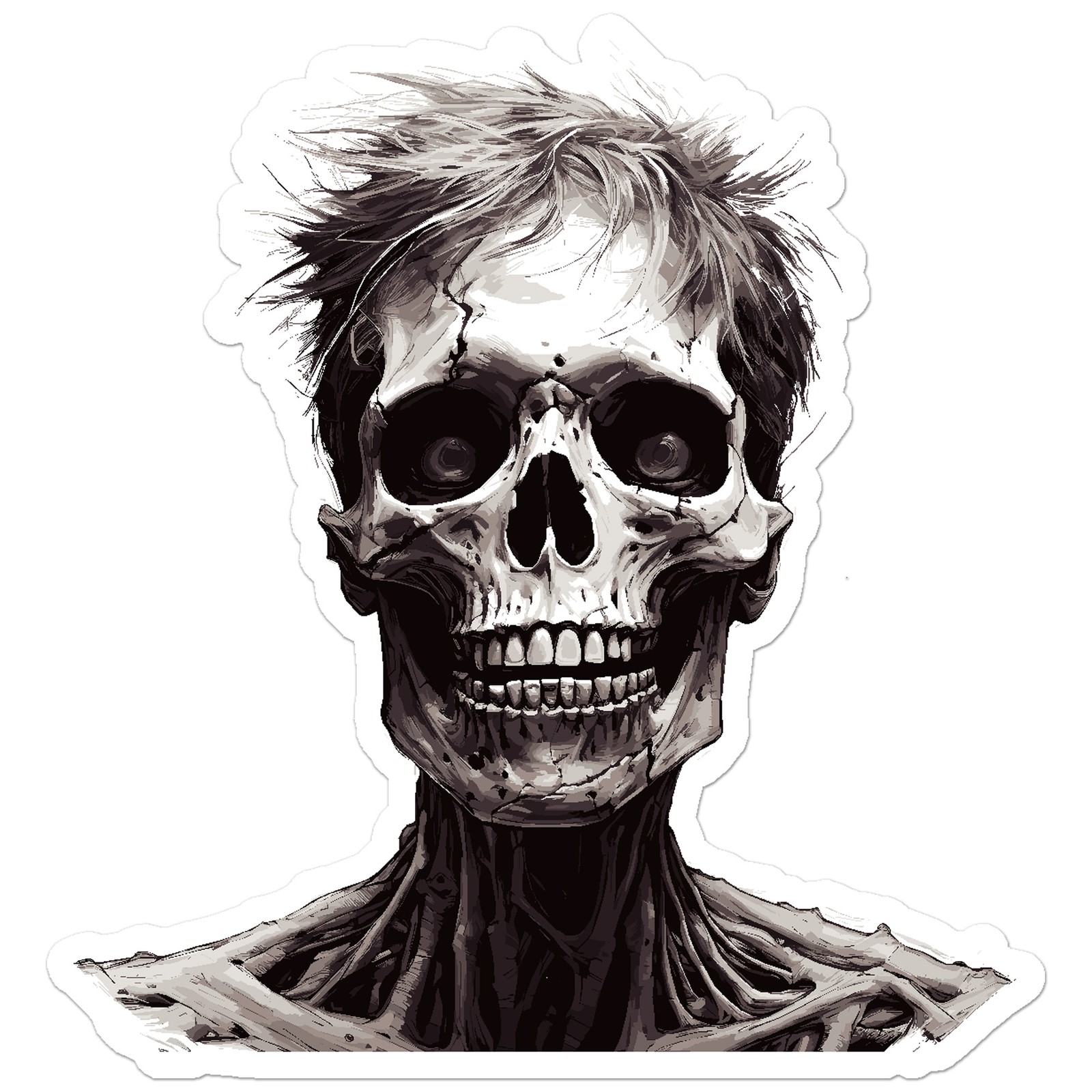 Zombie Skull Monster – Vinyl Decal Sticker – Car Window Laptop – ebn9110