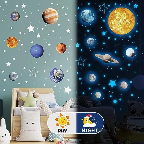 Glow in the Dark Solar System Wall Decals – 780 PCS Stars & Planets Stickers for