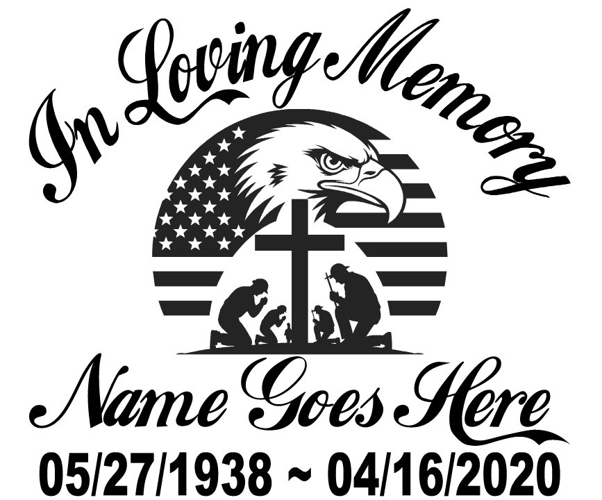 In Loving Memory Of – Military Armed Forces Sticker Decal Memorial Personalize 5