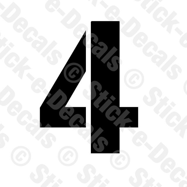 Number FOUR 4 Vinyl Die Cut Decal Sticker – RACING NUMBER Custom Stencil GP