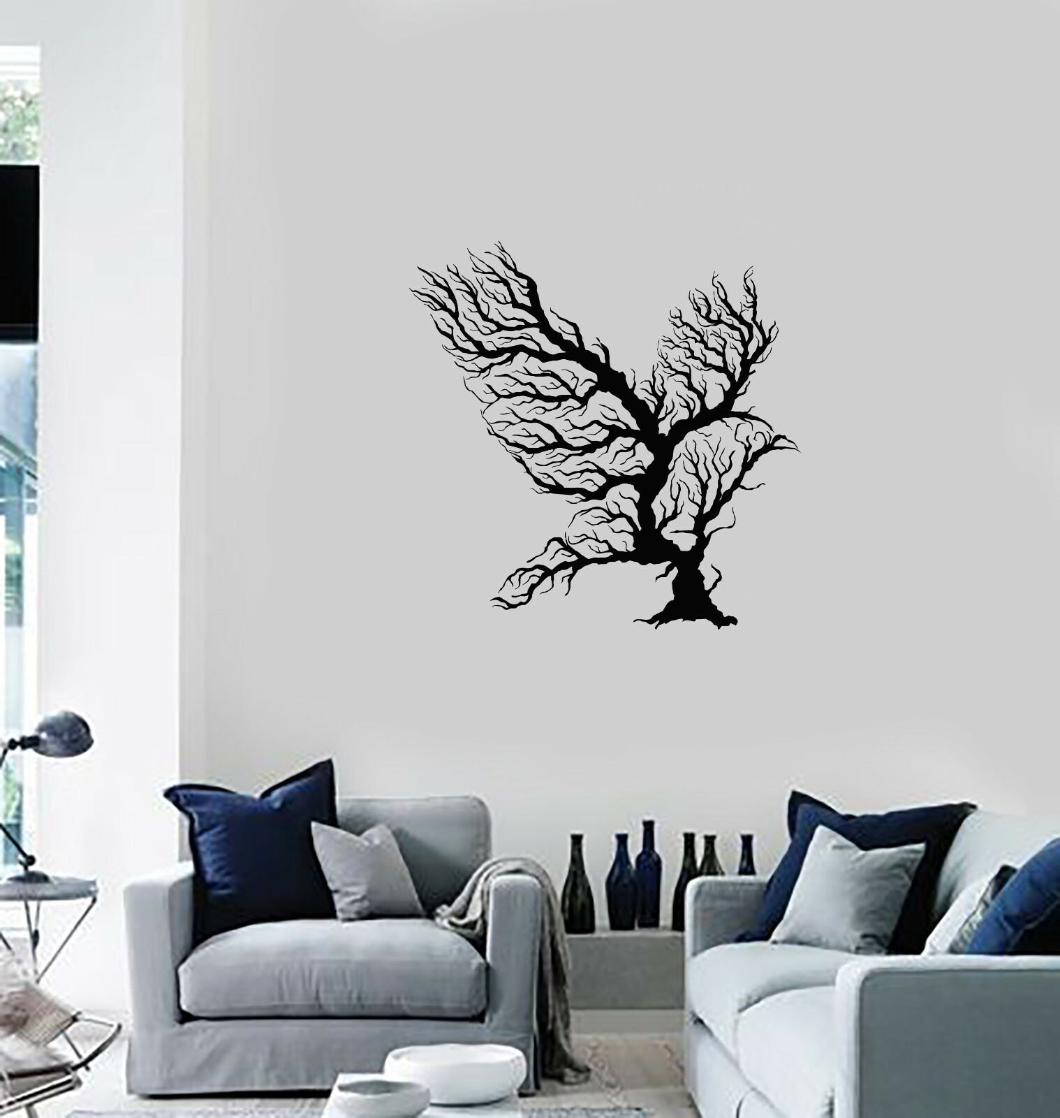 Vinyl Wall Decal Abstract Bird Branches Tribal Art Room Home Stickers (ig5911)