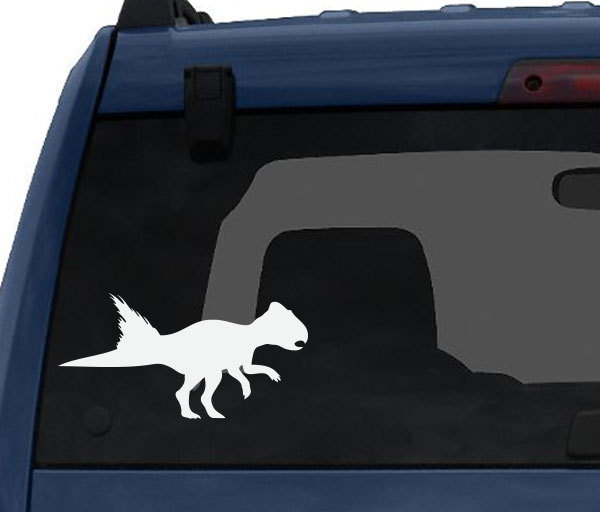 Dinosaur Silhouette #2 – Spiky Tailed Dino with Beak – Car Tablet Vinyl Decal