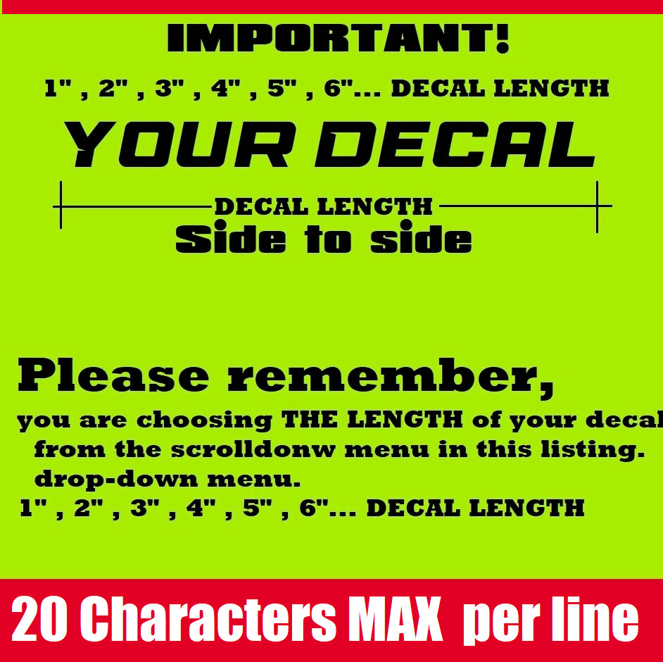 Custom Text Vinyl Lettering Sticker Decal Personalized Window Wall Business Car1