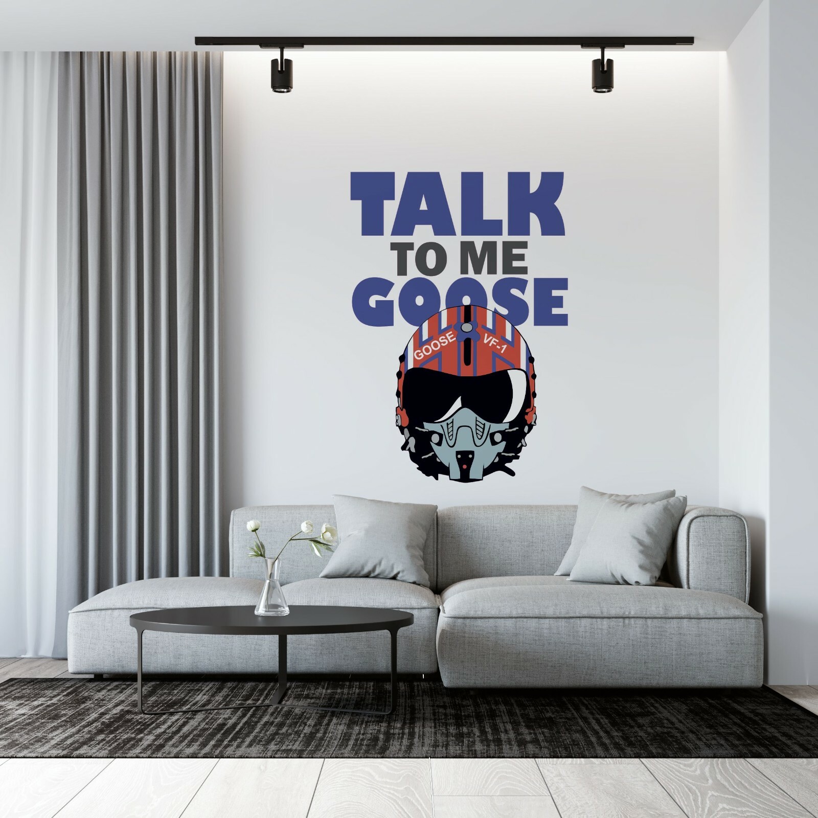 Home Bedroom Talk To Me Goose Quotes Flight Helmet Top Gun Home Art Decor Design