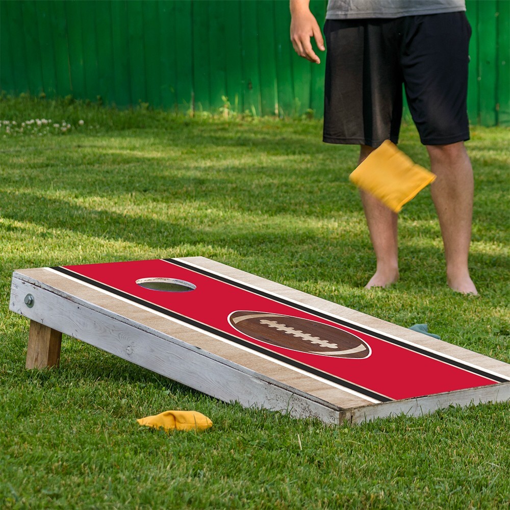 Red and Black Athens, Georgia Football Tailgating Cornhole Wrap Stickers