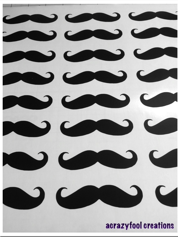 Set of 25 Black Vinyl Mustache Decal Stickers – Style 3 inches wide.