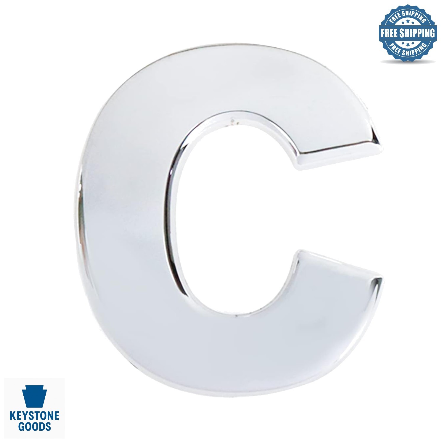 3D Chrome Zinc Alloy Car Emblem Letter C – Durable & Stylish Badge for Vehicles