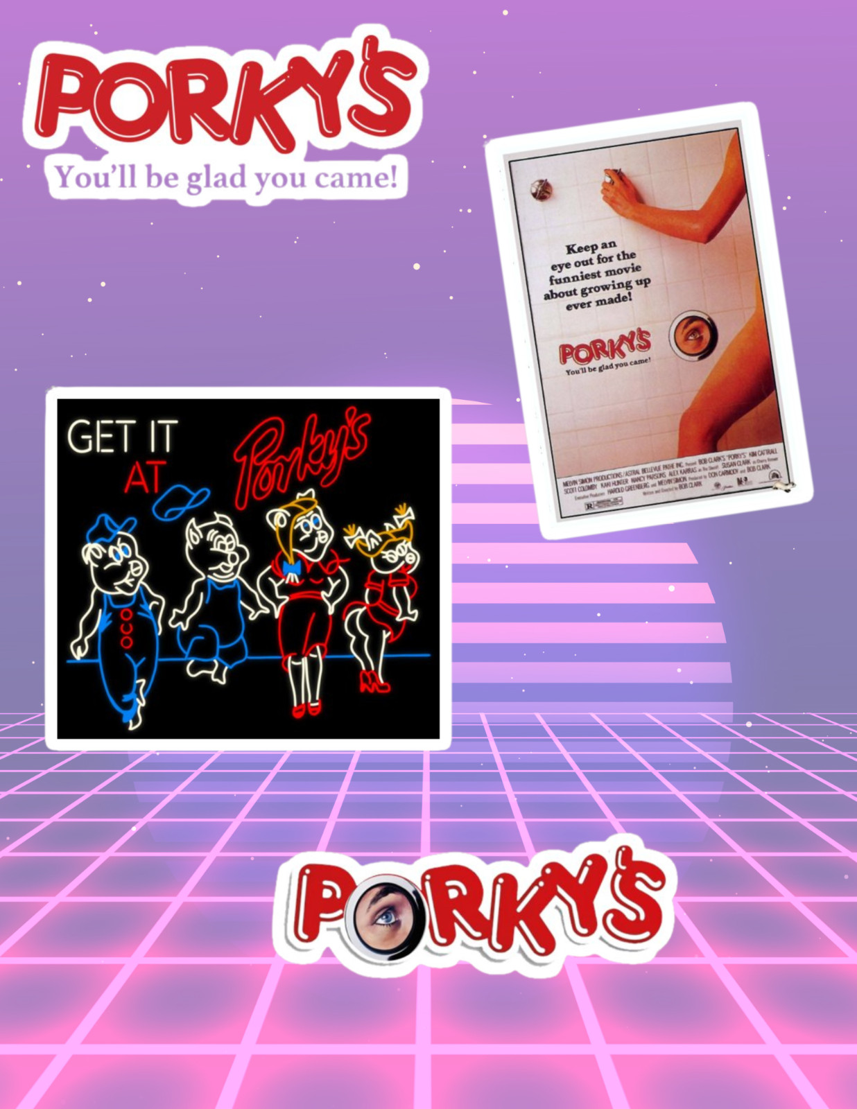 Porkys 80’s Movies 4pc Sticker Pack