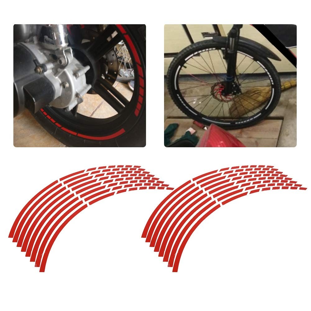 aqxreight Reflective Wheel Rim Stripe Decal, 16pcs Bike Motorcycle 16-18inch …