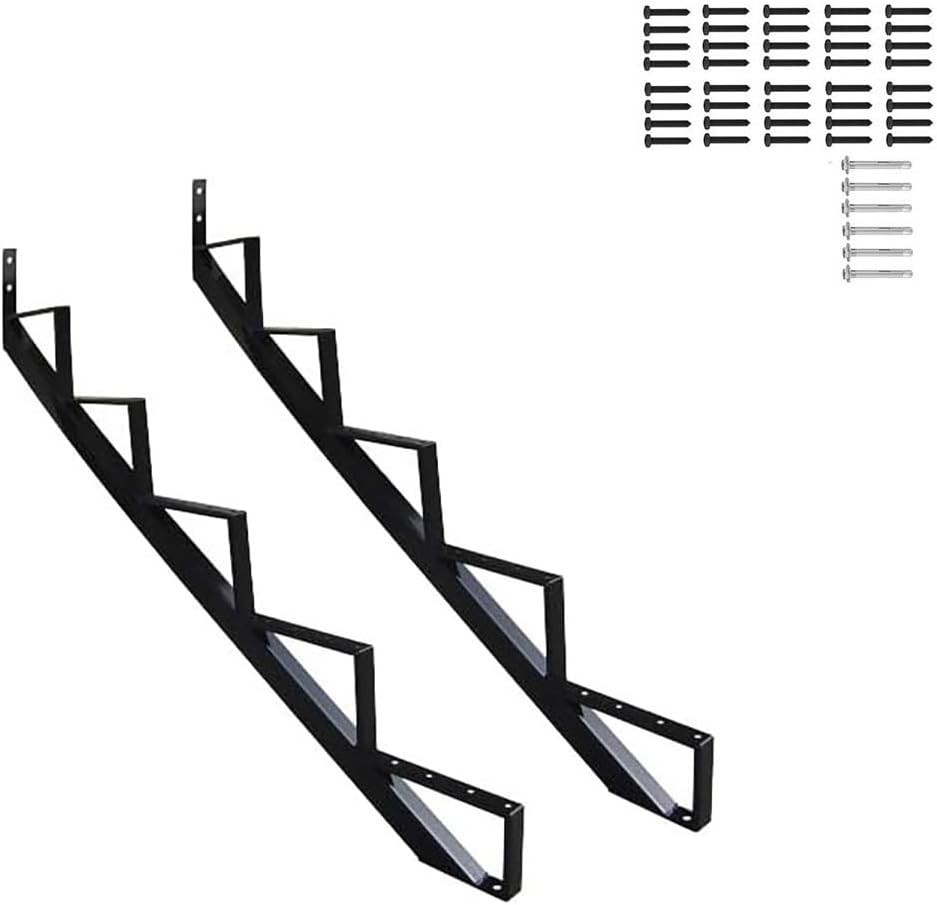 Black Steel Stair Stringers 5 Step 2 Pack/-$