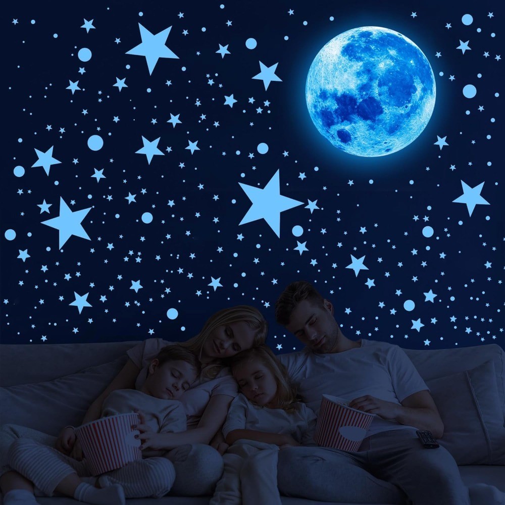 492Pcs Glow in The Dark Stars for Ceiling Glow in The Dark Moon and Space Wall