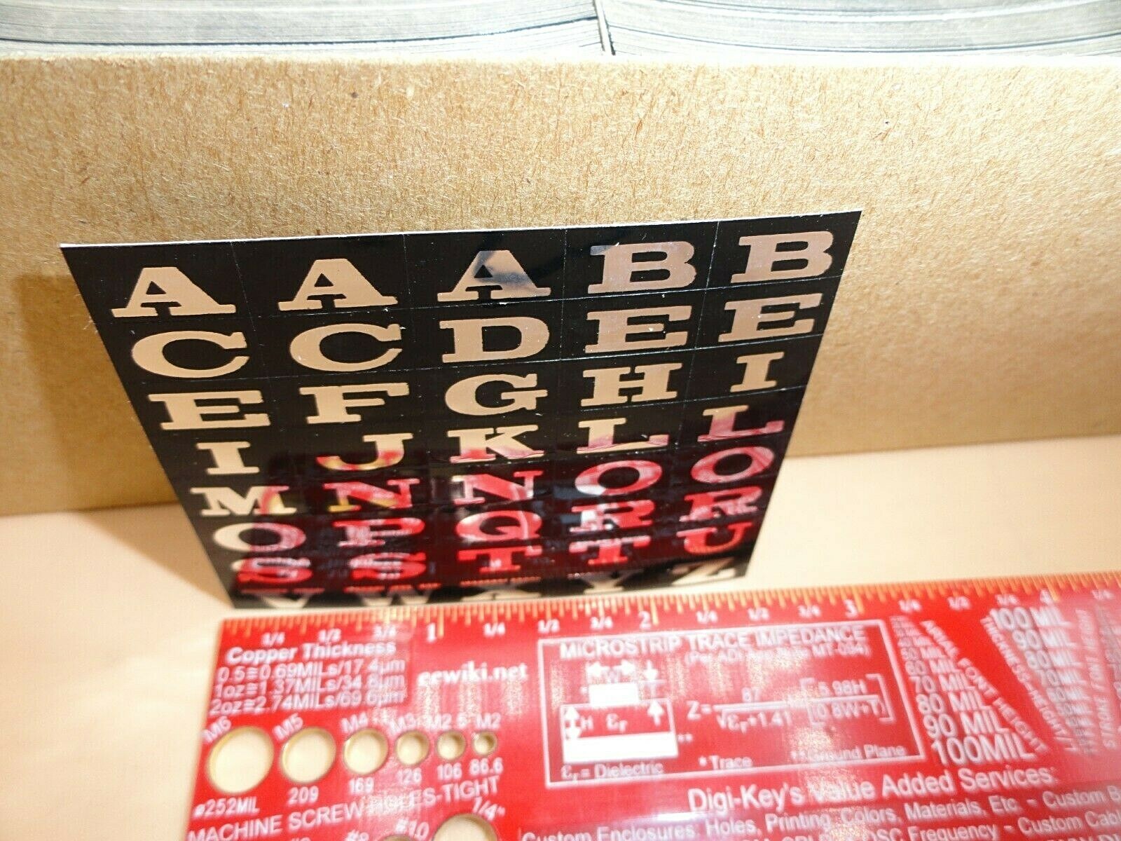 Alphabet Label Decal Stickers A To Z Black & Silver Letters (50,000 Letters)