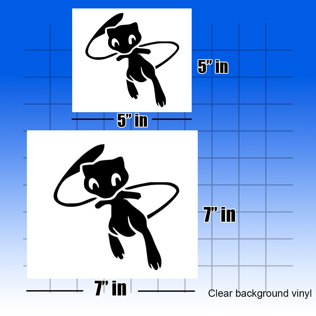 Mew Decal Vinyl Sticker for Office Gaming Room 7″in” x 7″in