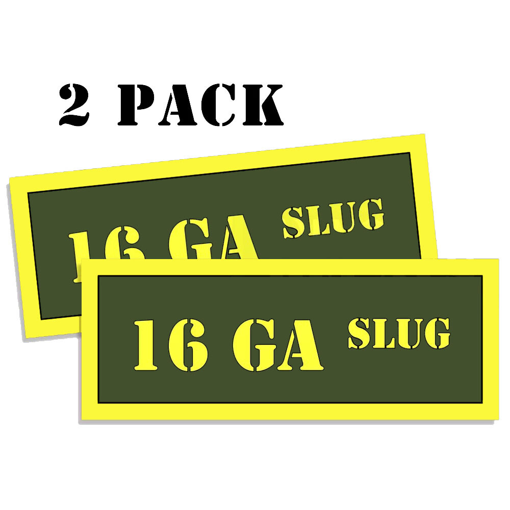 16 GA SLUG Ammo Can Label Stickers Decal Ammunition (2 pack)