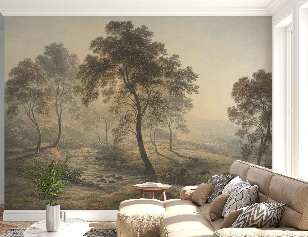 Landscape Painting – European Classical Art Wallpaper, Wall Mural, Tapestry