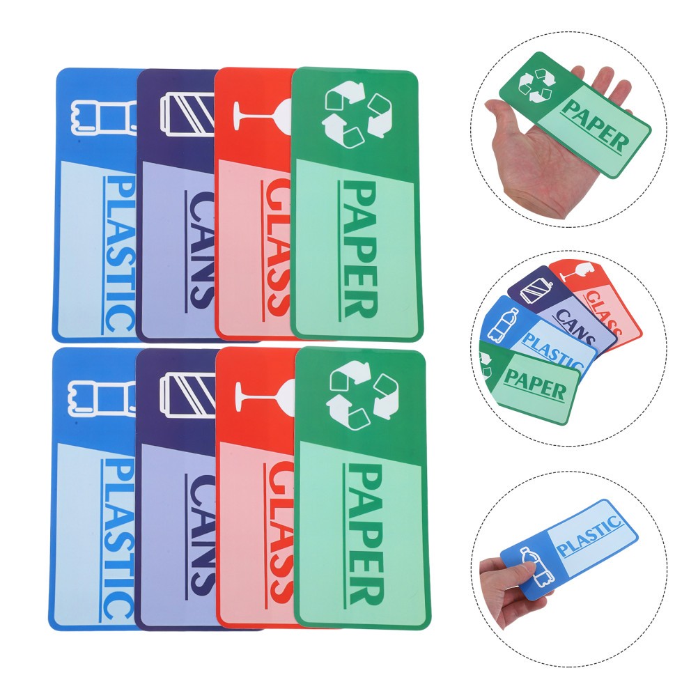 8 Sheets Garbage Collection Reminder Stickers Mixed Recycling Bin Recycle Trash
