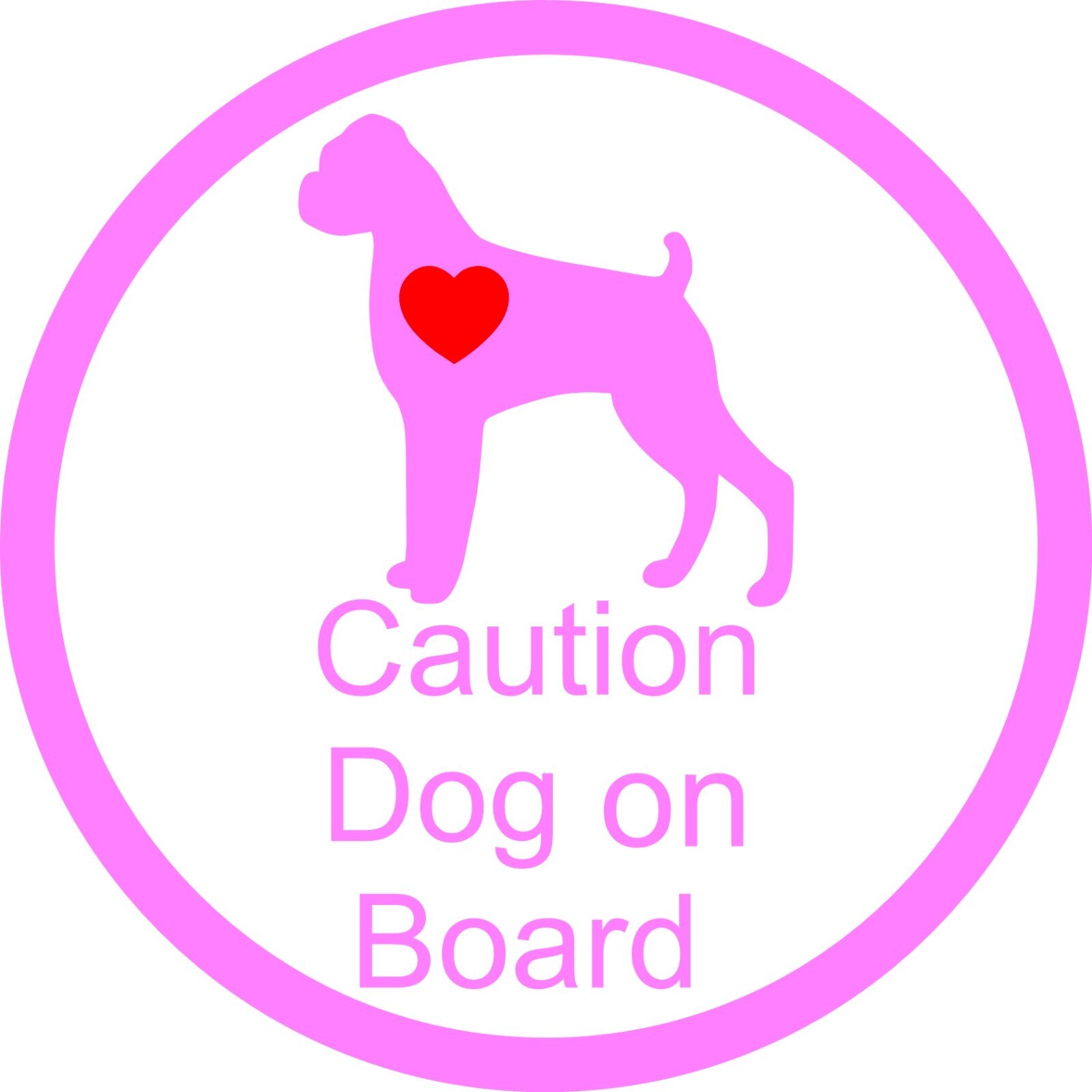 DOG on Broad with a RED HEART VINYL DECAL 5.6″in X 5.6″ in your choice of color