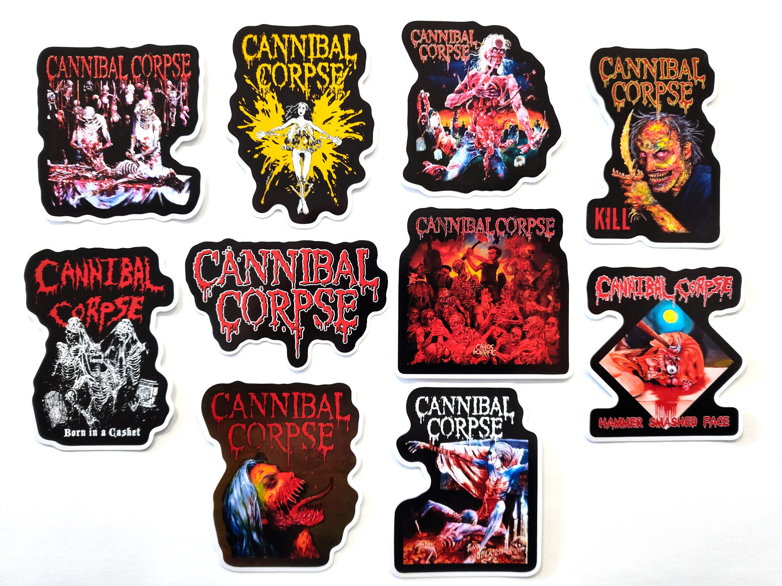 Sticker Pack (10 Vinyl Stickers) Brutal Death Metal Hardcore Rock Band