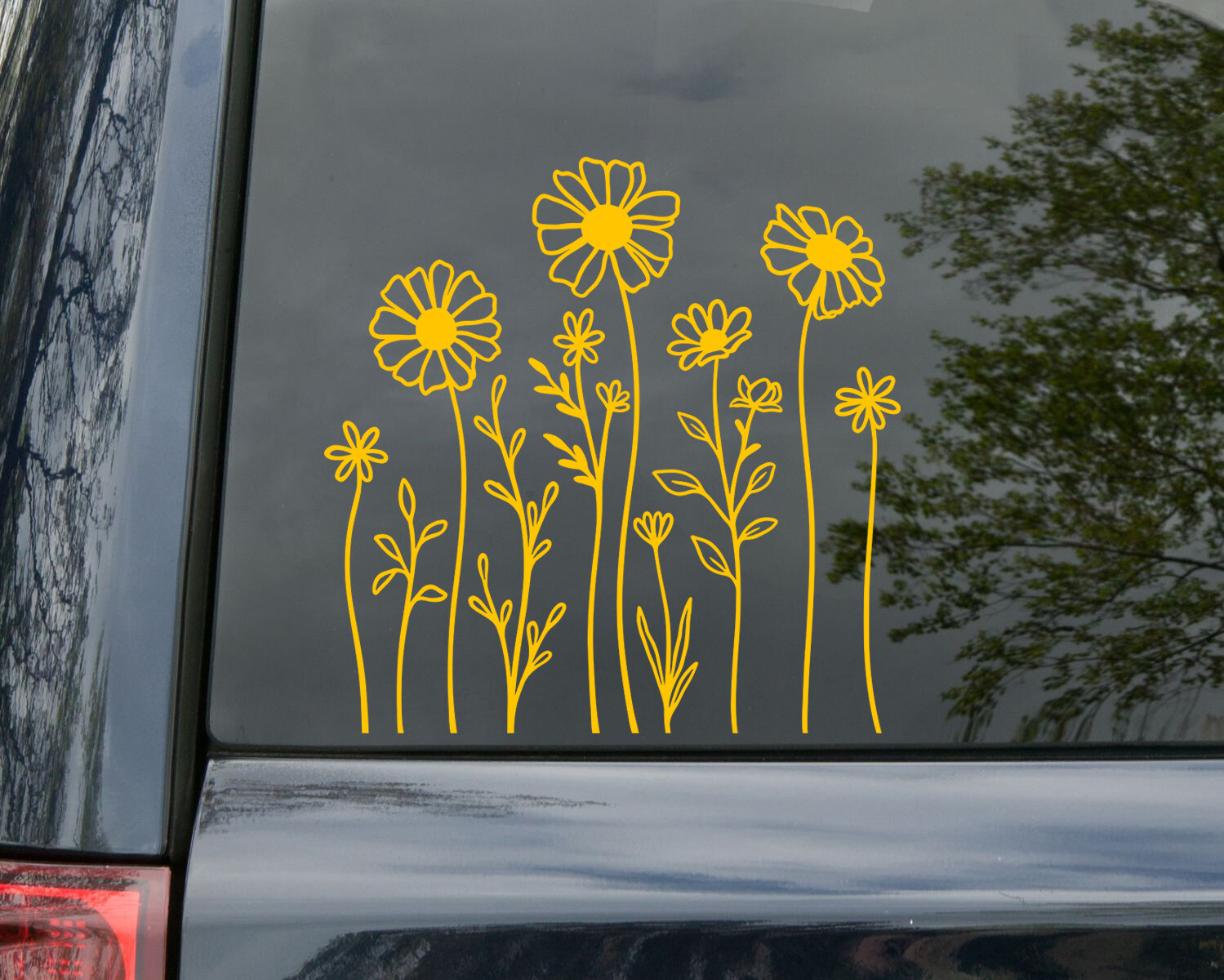 Flower Row V3 Custom Vinyl Decals | Pretty Floral Garden Stickers