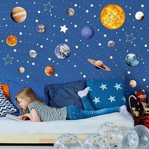 Glow in the Dark Solar System Wall Decals – 780 PCS Stars & Planets Stickers for