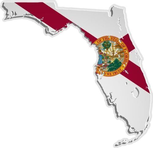 Florida State Flag Outline Patriotic Sticker Decal for Laptop Wall Car Truck Mug
