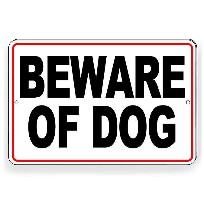 Beware of dog metal sign or decal 6 sizes warning beware security sbd056