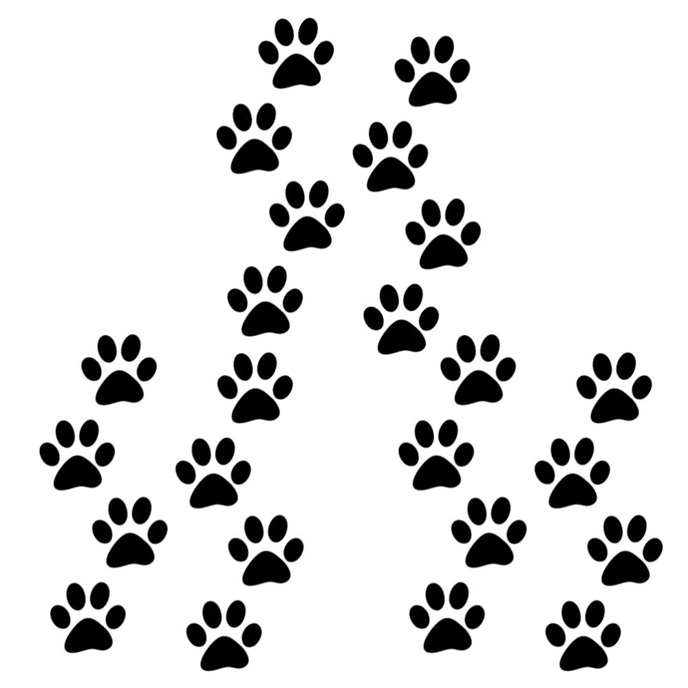24Pcs Cat Footprint Decal Auto Body Sticker Car Body Sticker Car Window Decal