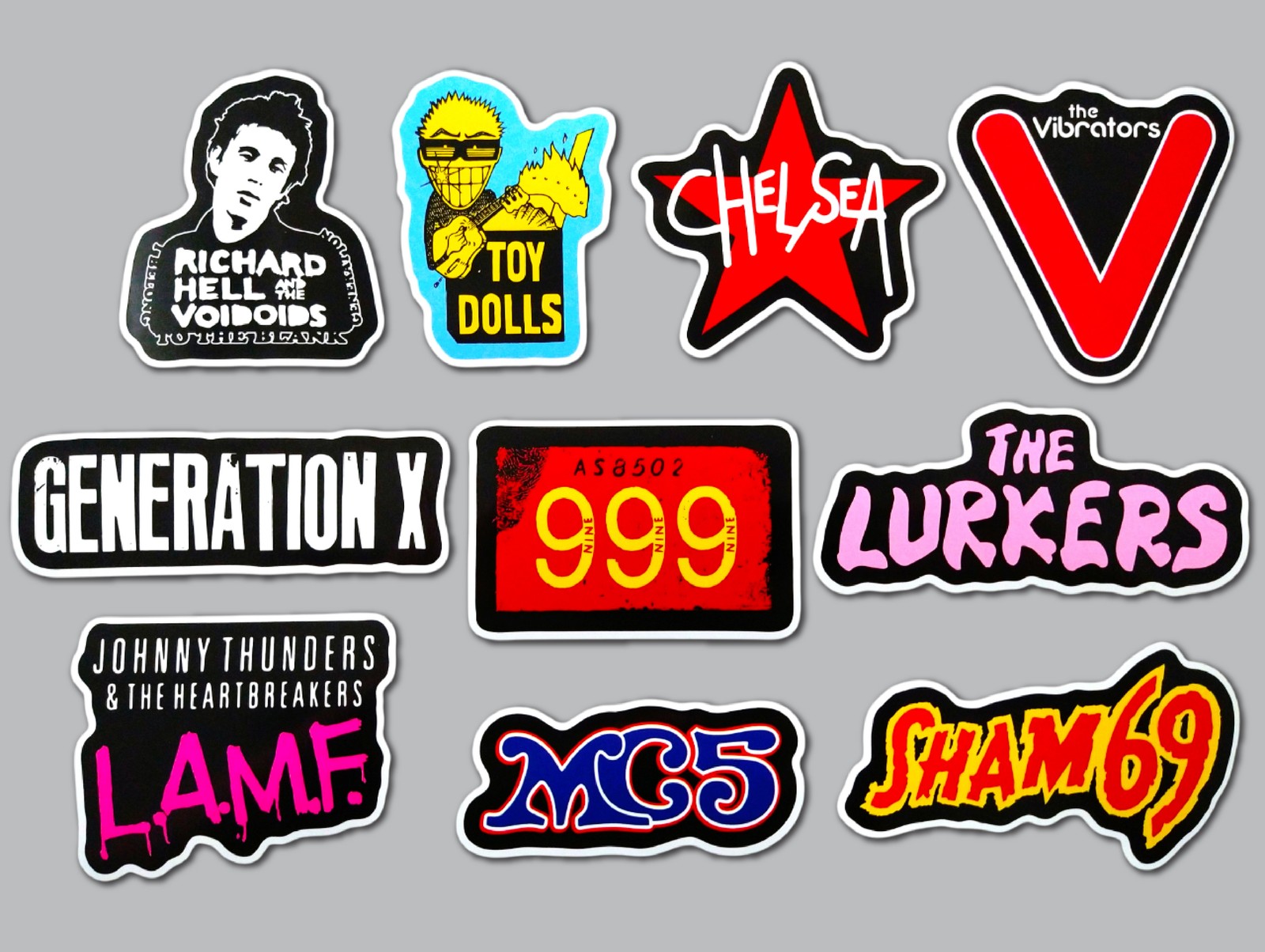 Punk Vinyl Sticker Lot (10 Stickers) Set 6 toy dolls sham 69 mc5 999 chelsea oi