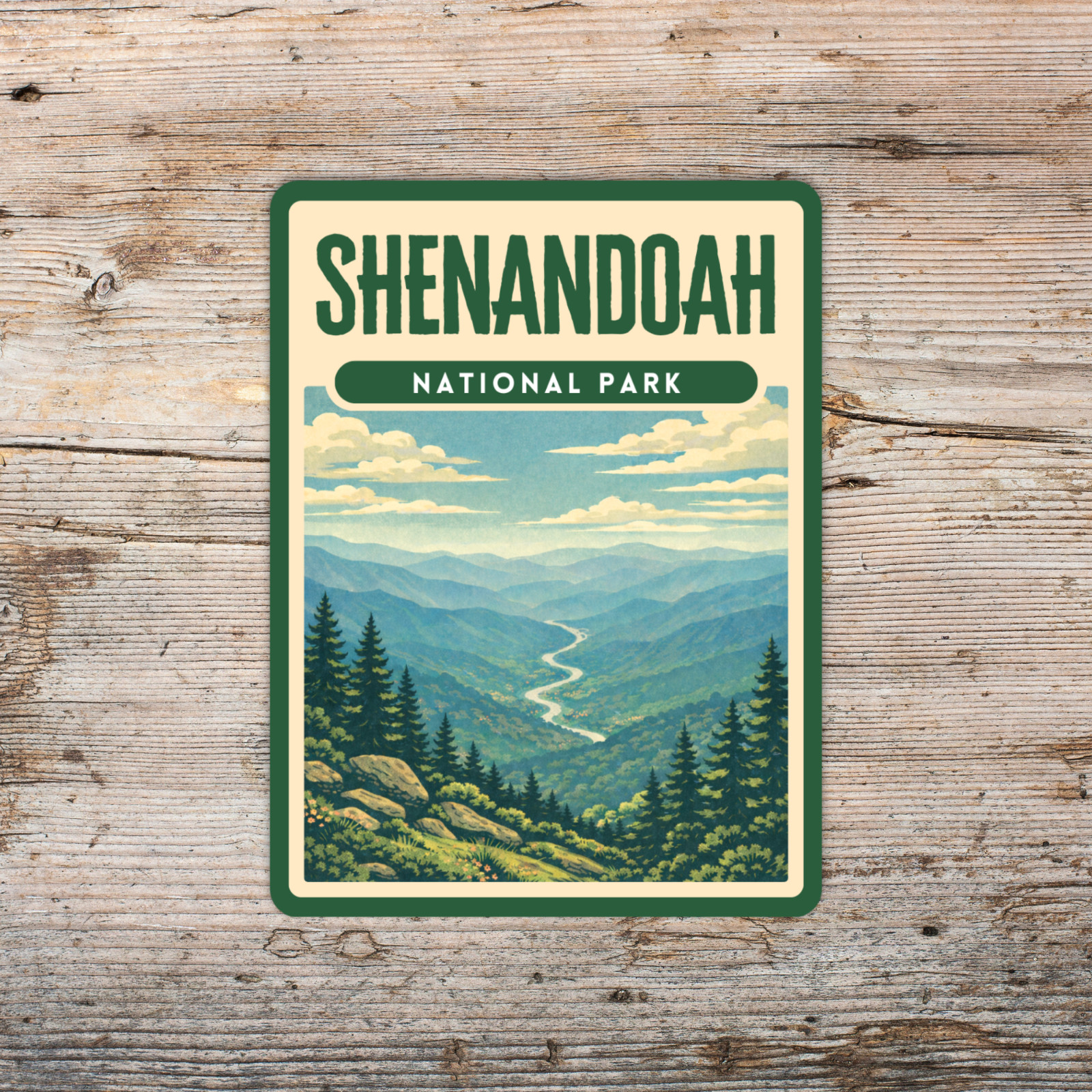 Shenandoah National Park Sticker Retro Screen Print Vinyl Decal Travel Gift