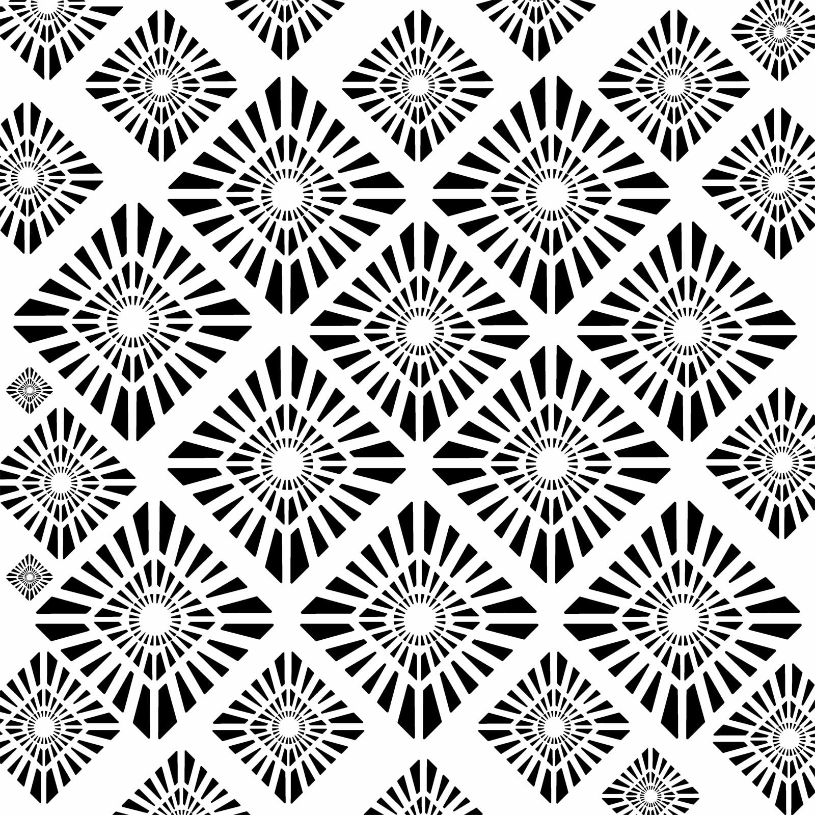 Geometric Wall Stickers Black Diamond Pattern Peel and Stick Removable Wall D…