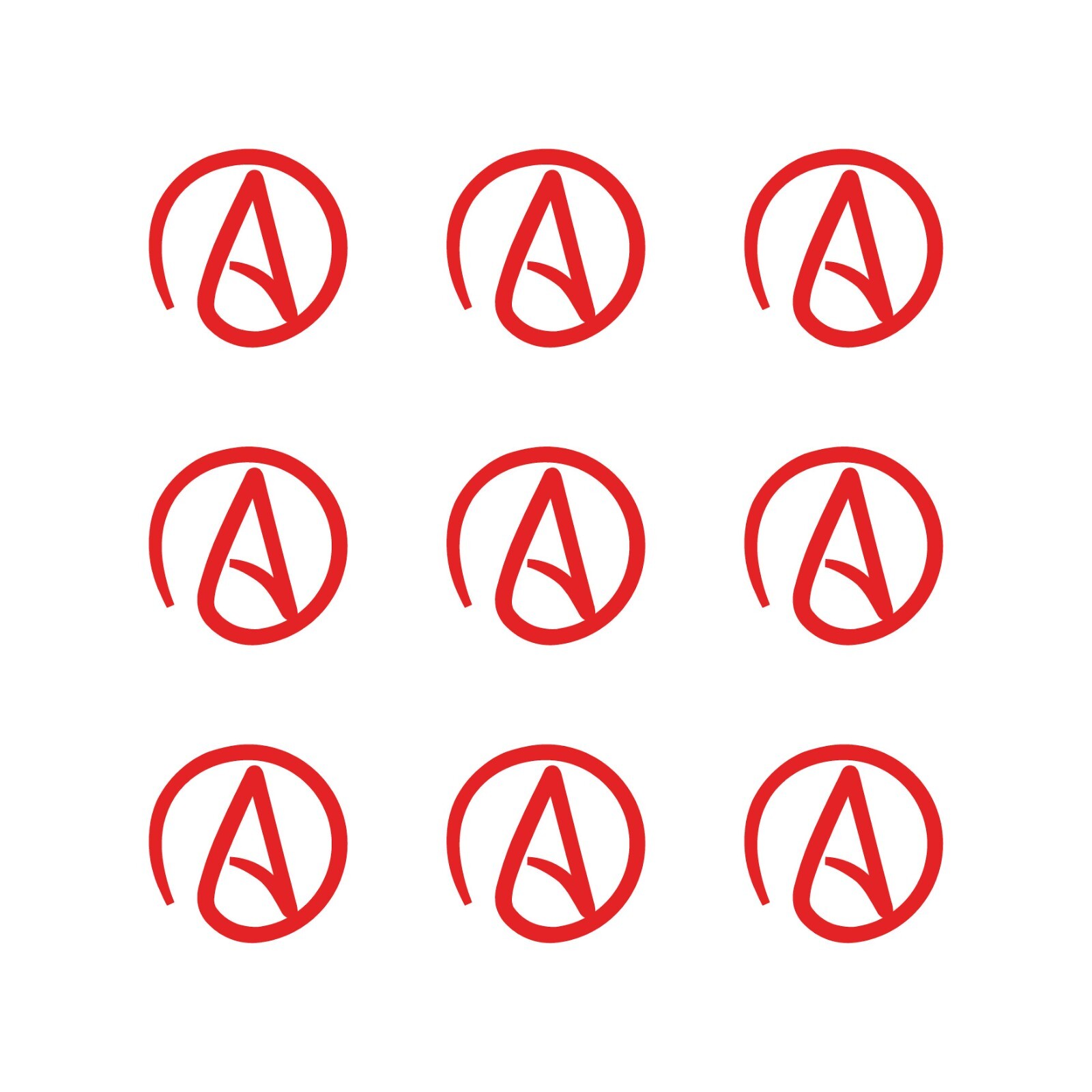 9 Atheist symbol Decal Atheist symbol Phone Window Vinyl Decal Stickers Set of 9