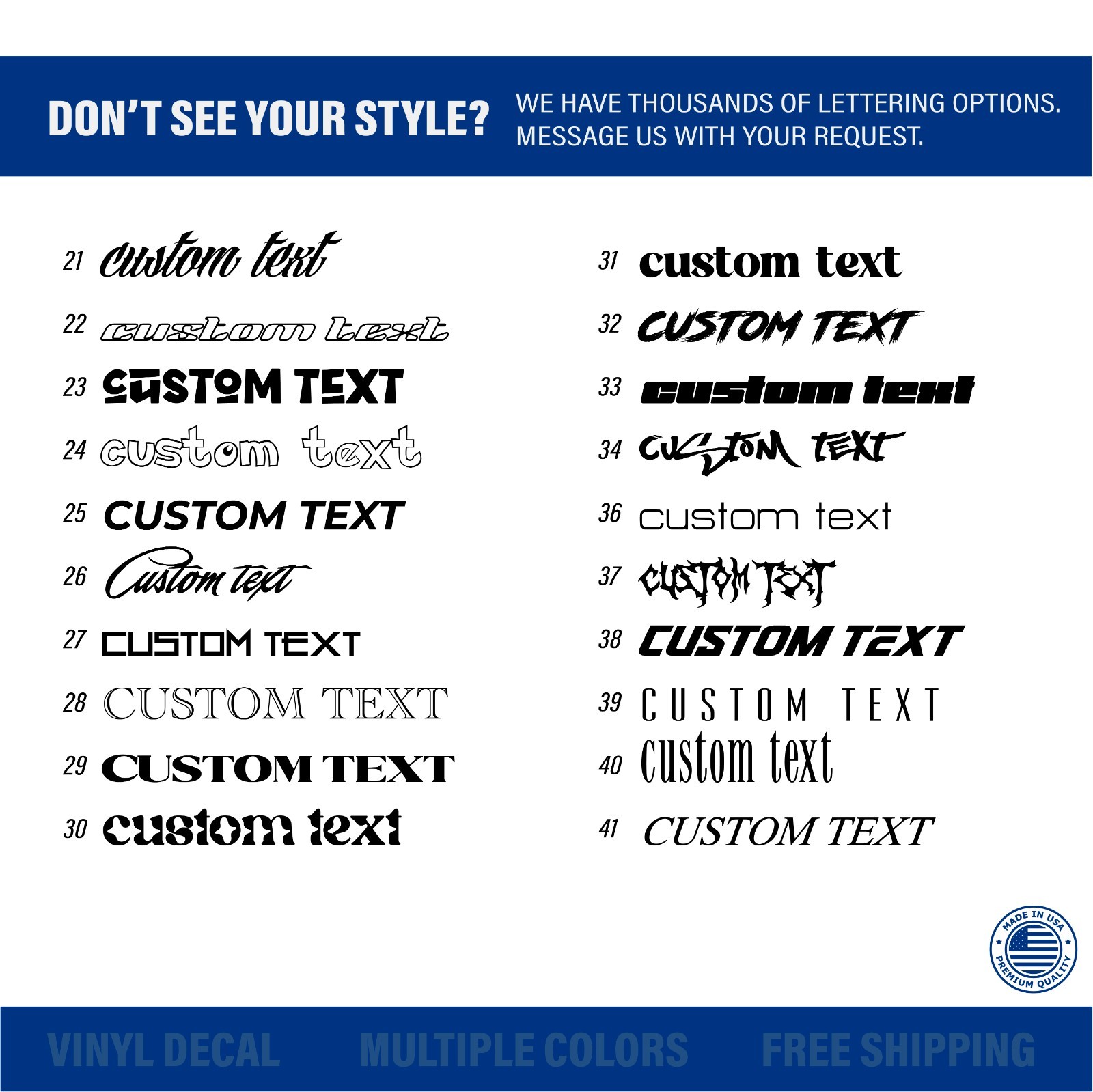 Custom Text Vinyl Lettering | Any Text Name | Premium Vinyl Decal Sticker