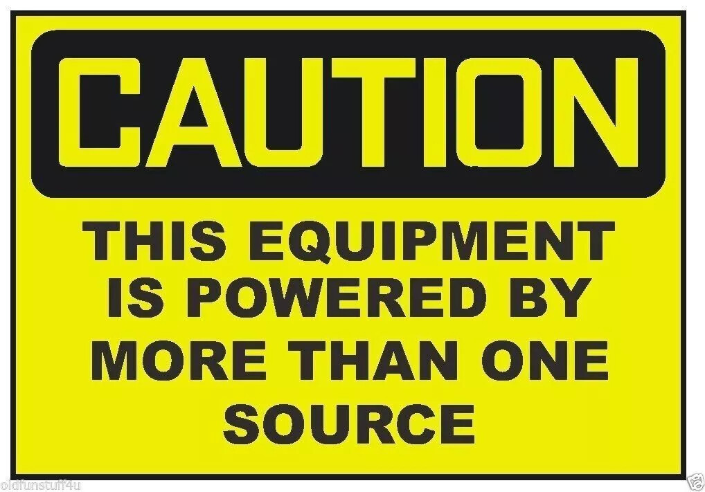 Caution Electrical Power Source Safety Sign Sticker Decal Label D208