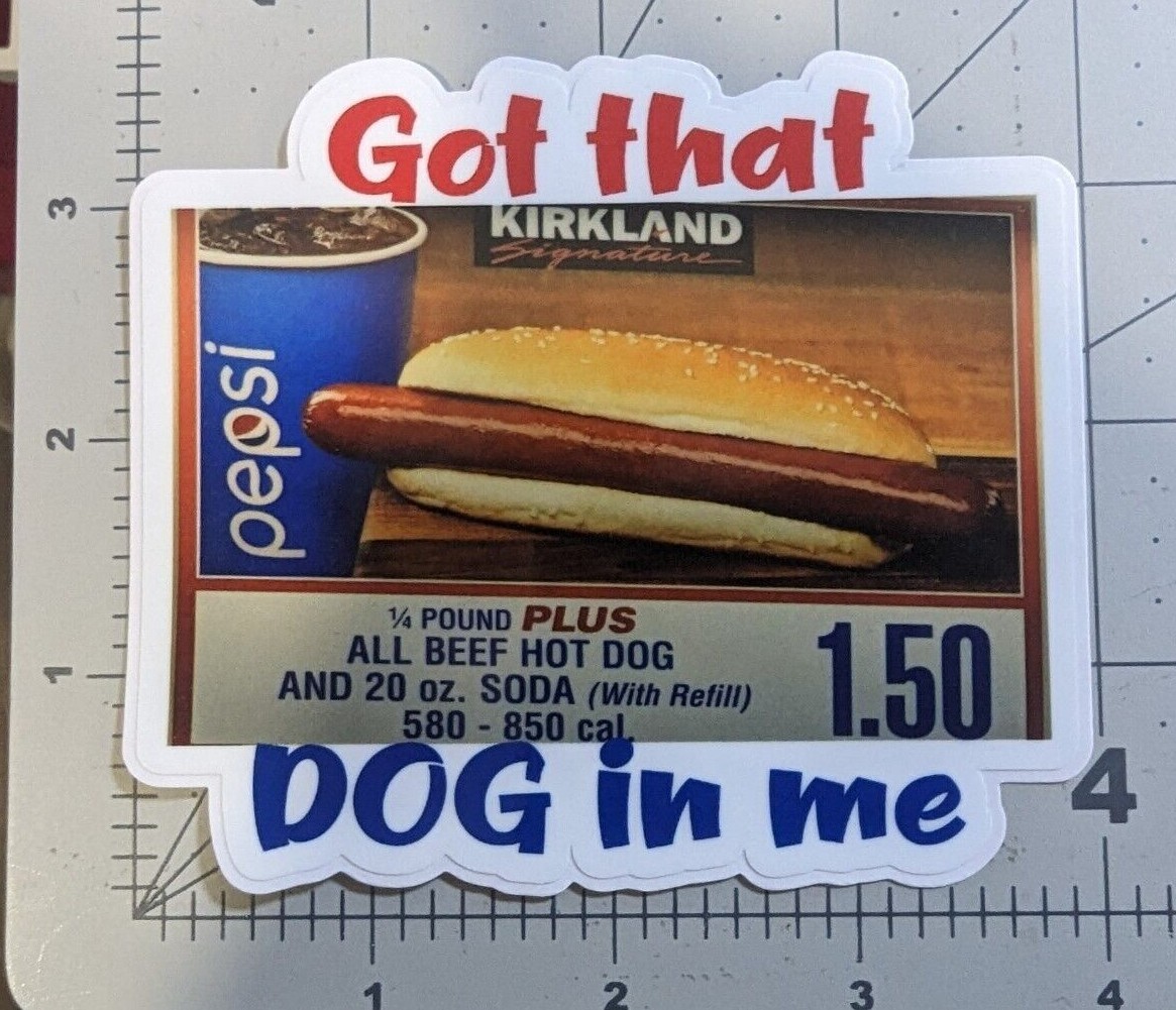 Costco hotdog sign $1.50 die-cut vinyl sticker – NEW variations! Check it out