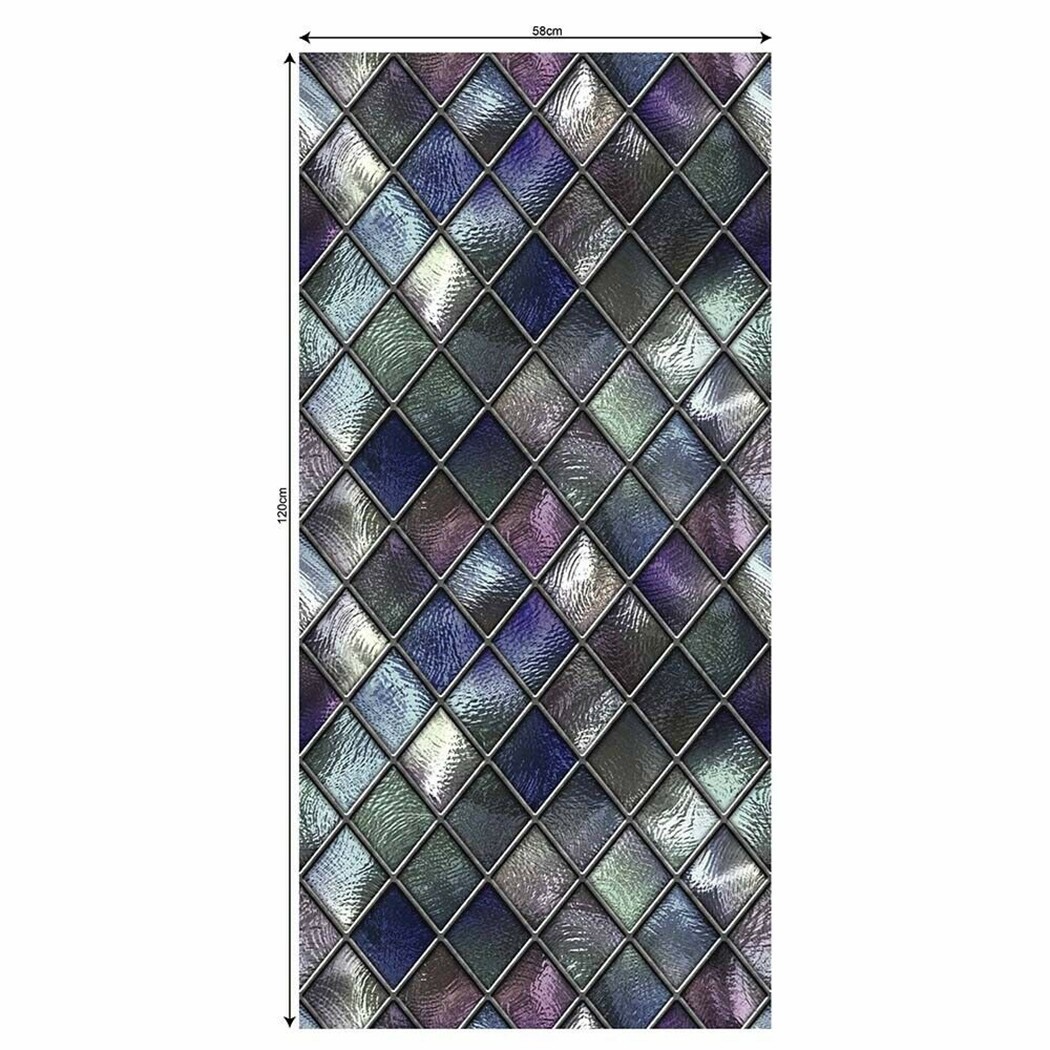 Mosaic Privacy Film Stained Glass Static Cling Sticker Frosted Window Decors 3D