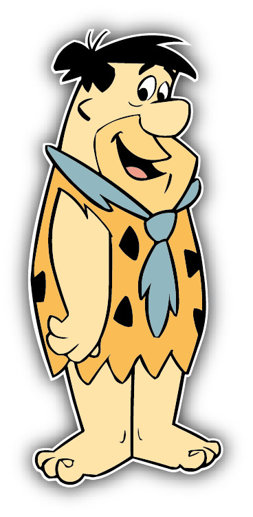 The Flintstones Fred Cartoon Car Bumper Sticker Decal 3” x 6”