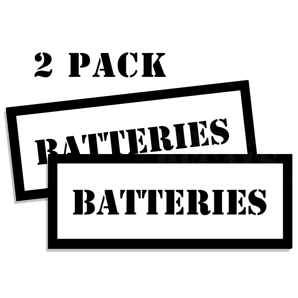 BATTERIES Ammo Can Label Stickers Decal Ammunition (2 pack)