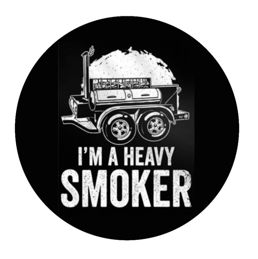 BBQ – I’m A Heavy Smoker – Vinyl Decal Sticker Car Cup Window Cooler Bar Bottle
