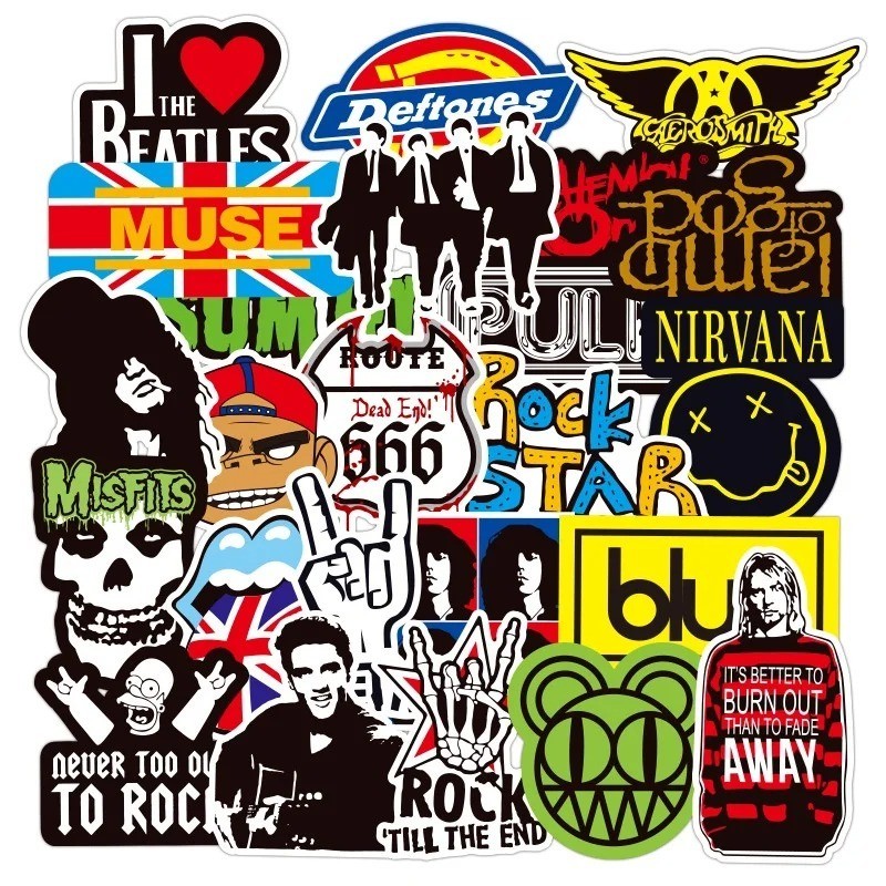 100PCS Rock Band Stickers Lot Punk Music Heavy Metal Bands Sticker Decal-USA