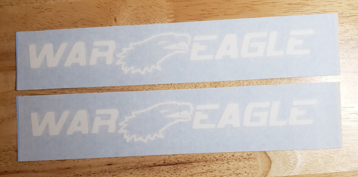 War Eagle Boats Decals Stickers Gloss white 11″ (2) Fast USA